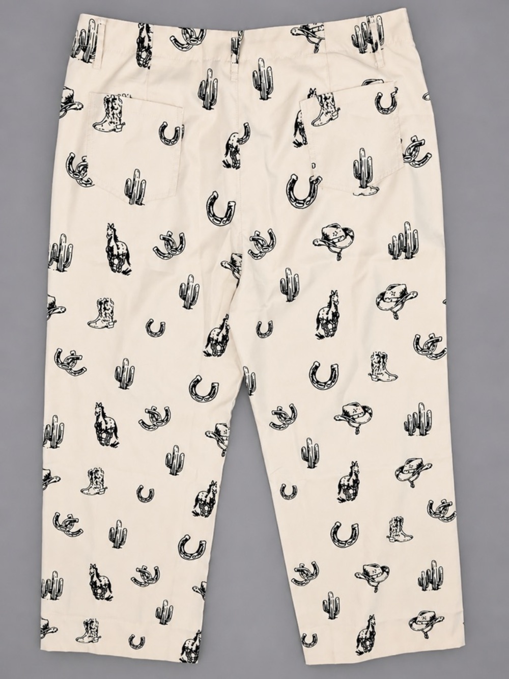 Western Print Pants Horse Cactus Tan Wide Leg Size XXL - Picture 3 of 6